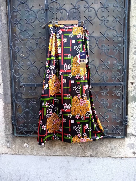 Tricel Double Jersey boho maxi skirt, made in the UK, with tags