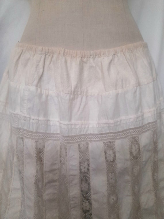 Early 20th Century Antique Petticoat with Valenci… - image 4