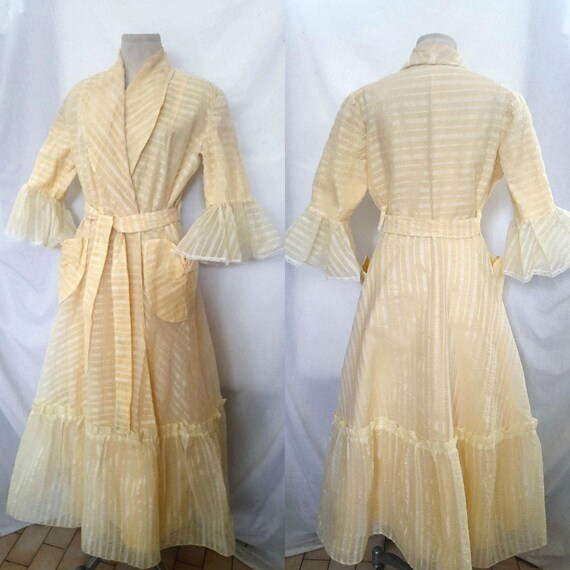 Vintage 50's Beautiful Long Robe, Boudoir Jacket, Old Hollywood Glam