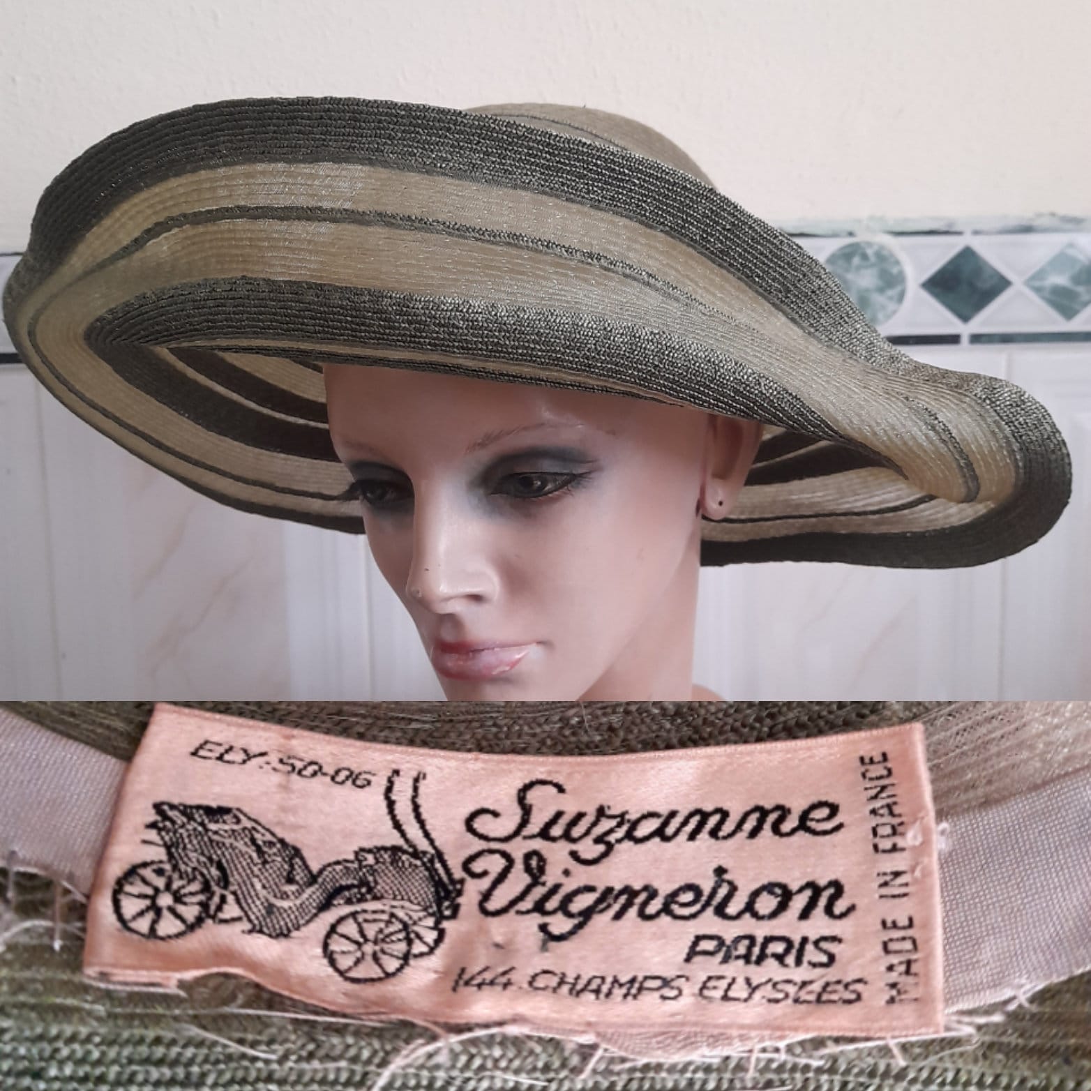 Vntg 60’s Frank Olive tan  faux fur hat with faux leather decorative band Vintage Frank Olive Hats - 3 For Sale at 1stDibs | frank  main image 2