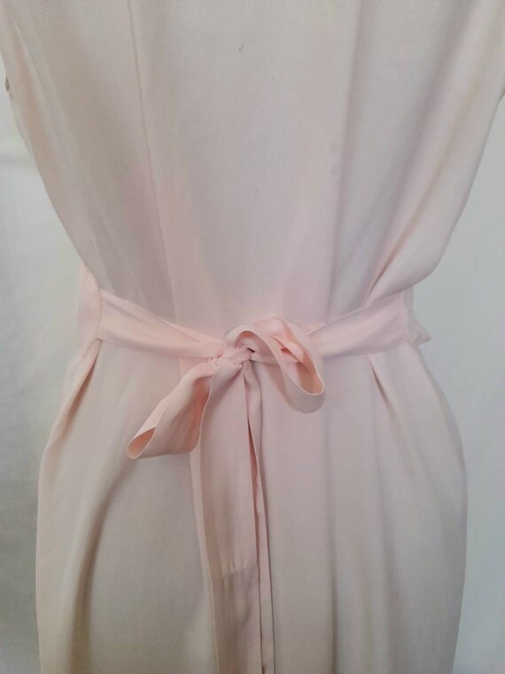 Vintage 30's Bias Cut Baby Pink Rayon Nightgown, … - image 6