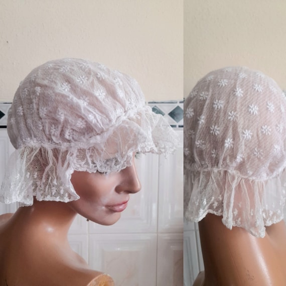 Antique Boudoir Cap, Bonnet, circa 1910's, 1920's… - image 2