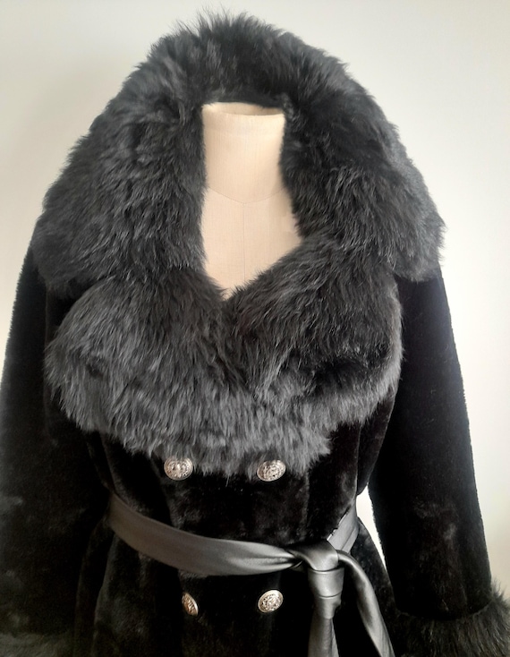 70's Leather and Faux Fur Coat