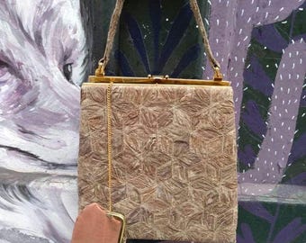 Original Vintage Bark Top Handle  Bag from the 1950's or Earlier