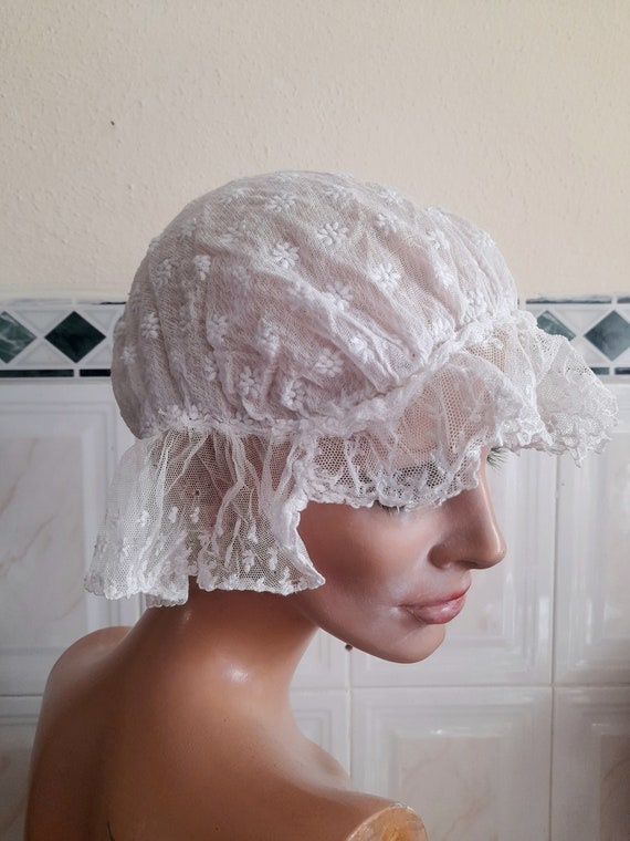 Antique Boudoir Cap, Bonnet, circa 1910's, 1920's… - image 6