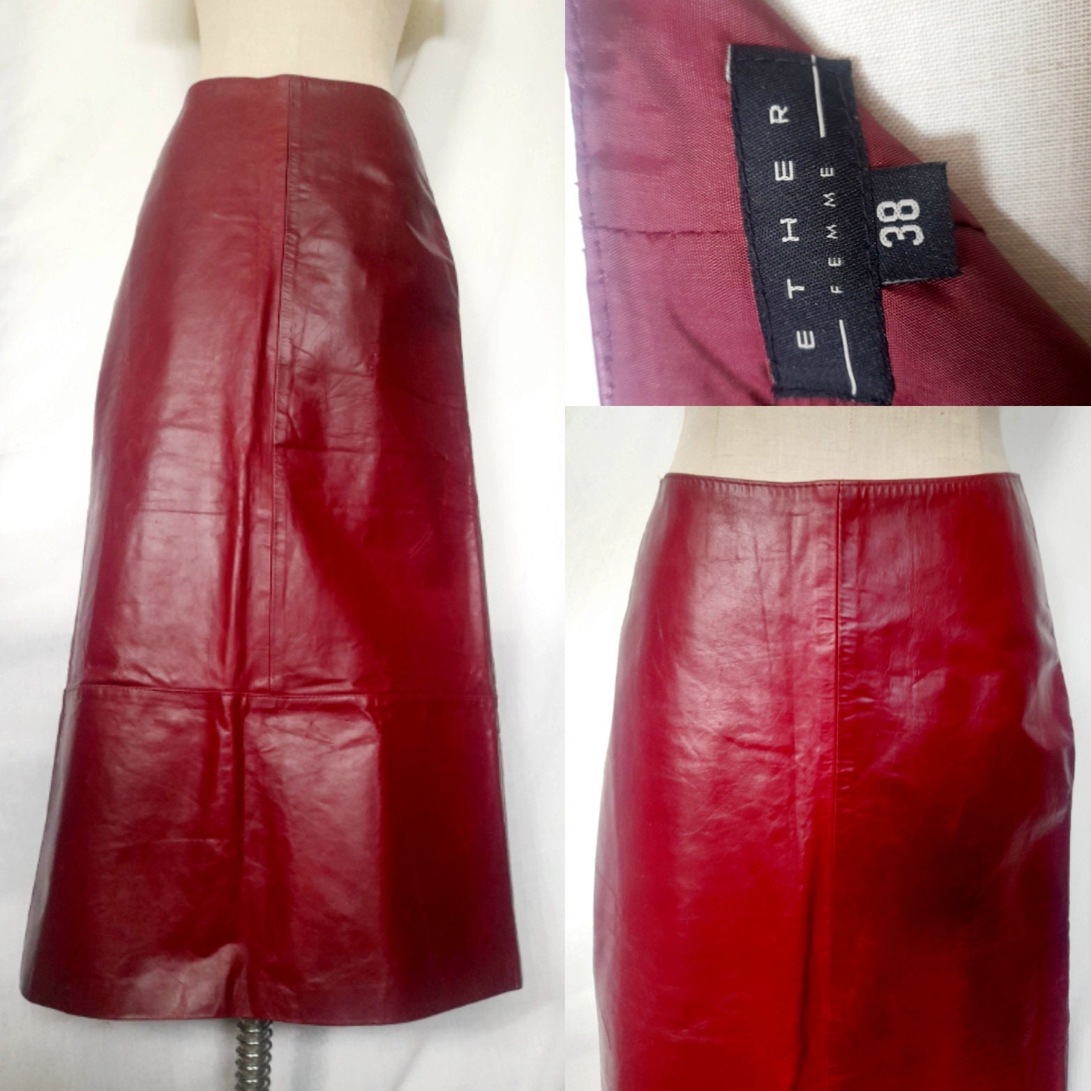 Falda de algodón rojo midi / Falda roja urbana / Falda de mujer con  bolsillos / Falda diaria Streetstyle -  México
