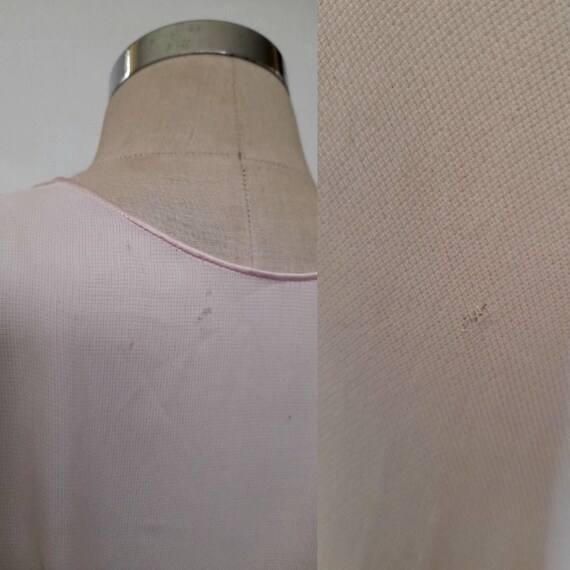 Vintage 30's Bias Cut Baby Pink Rayon Nightgown, … - image 10