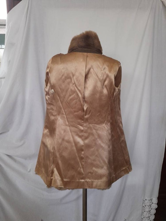 Vintage 70's Tissavel Faux Fur and Distressed Leather Coat by