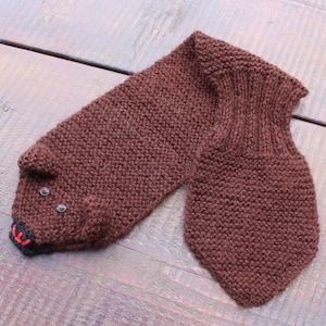 Braun Bär Kind Schal Hand gestrickt Macher Acryl Wrap Hand gestrickt Fun Animal Gestrickte Kinder Schal Kinder Erwachsene Warm Winter Weihnachtsgeschenk