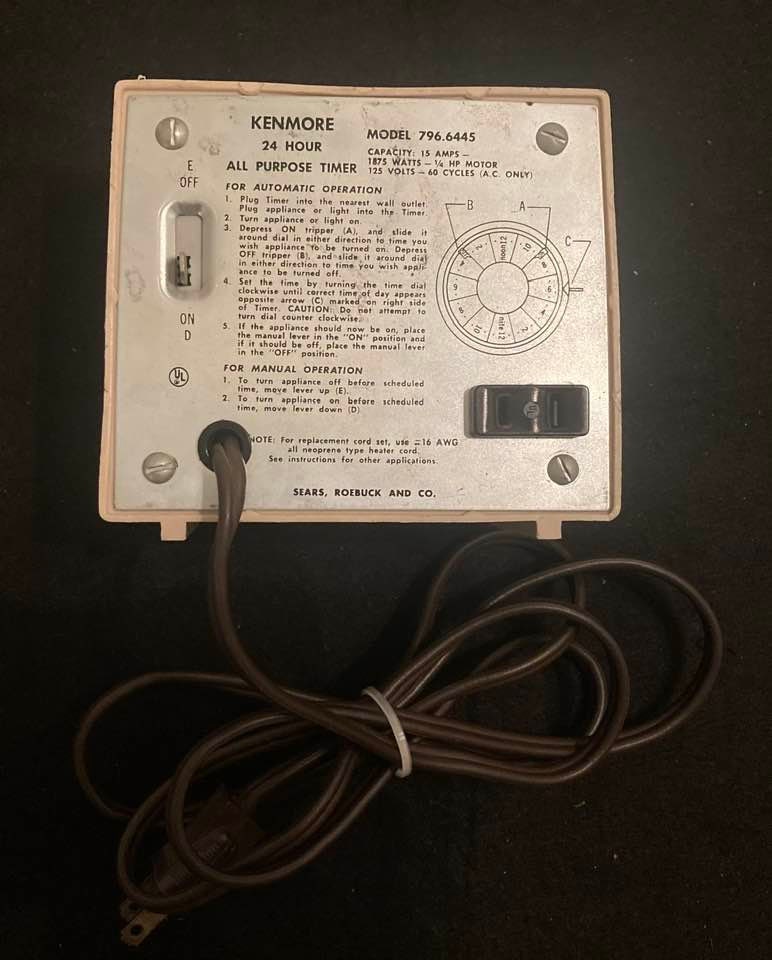 Vintage Sears Kenmore 24 Hour All Purpose Timer Model 796.6445 Tested ...