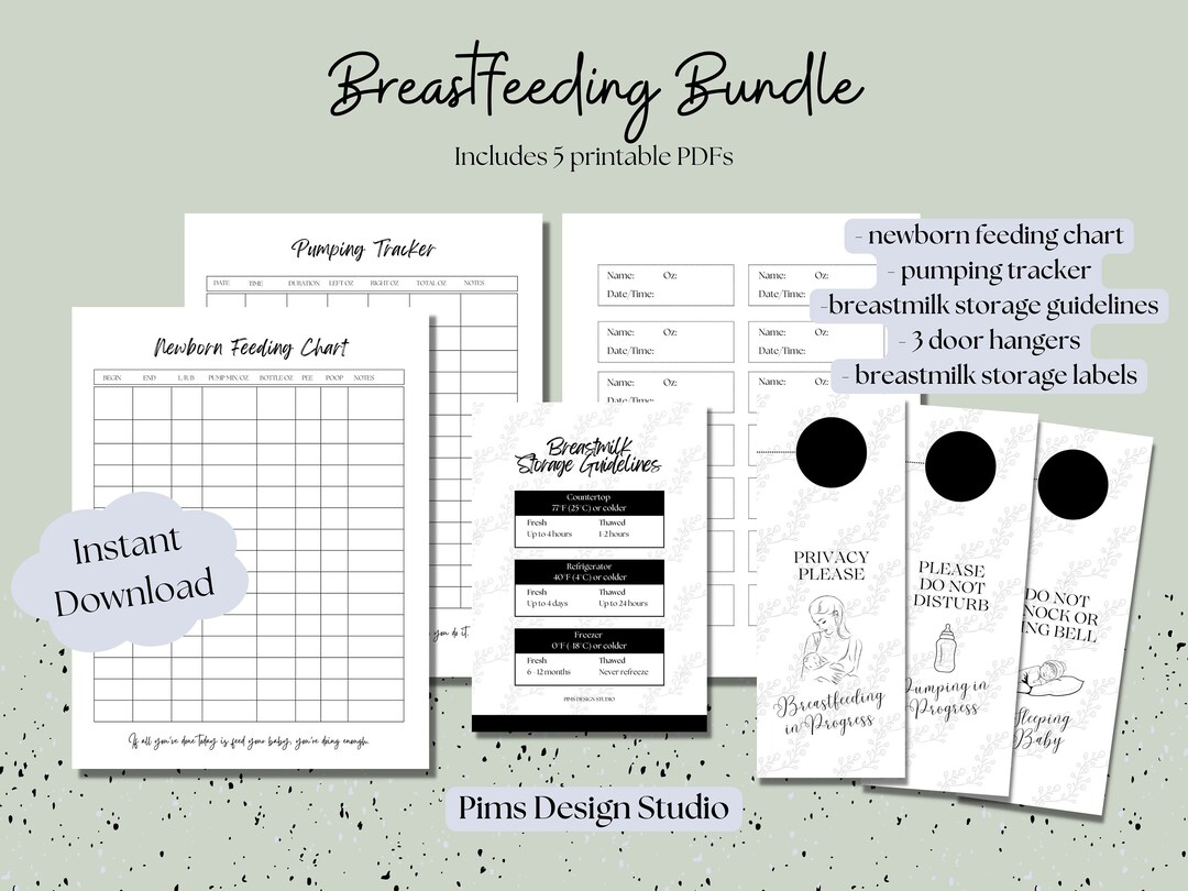Newborn Feeding Chart, Pumping Log, Breastmilk Storage Guidelines, Do ...