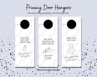 Wieszaki na drzwi z napisem „Nie przeszkadzać” | Karmienie piersią, odciąganie pokarmu, spanie dziecka | Wydrukuj PDF