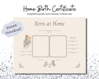 Stary domowy akt urodzenia, pamiątka w postaci odcisku stopy (do pobrania w wersji cyfrowej)