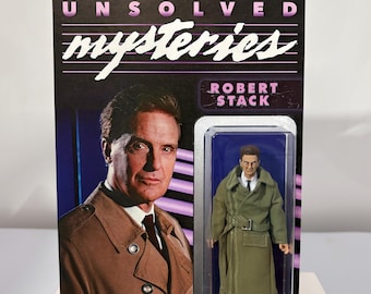 Action figure personalizzata di Robert Stack: da collezione, ispirata a "Misteri irrisolti".