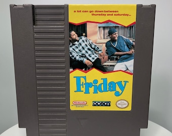 SNES Friday Super Nintendo Custom Video Game Cartridge Front AND Back  Labels Ice Cube Chris Tucker 1995 Comedy Parody Item 