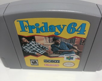 SNES Friday Super Nintendo Custom Video Game Cartridge Front AND Back Labels Ice Cube Chris Tucker 1995 Comedy Parody Item