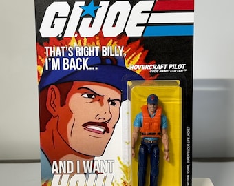 GI Joe PSA Parody Custom Action Figure of Cutter - Bootleg Billy I&#39;m Back ARAH Cartoon Character - Two Sided Card