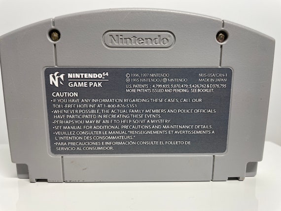 N64 Unsolved Mysteries Nintendo 64 Custom Video Game Cartridge
