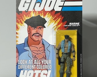 GI Joe Gung Ho Different Colored Hats PSA Parody Custom Action Figure - Bootleg ARAH Cartoon Character - Two Sided Card