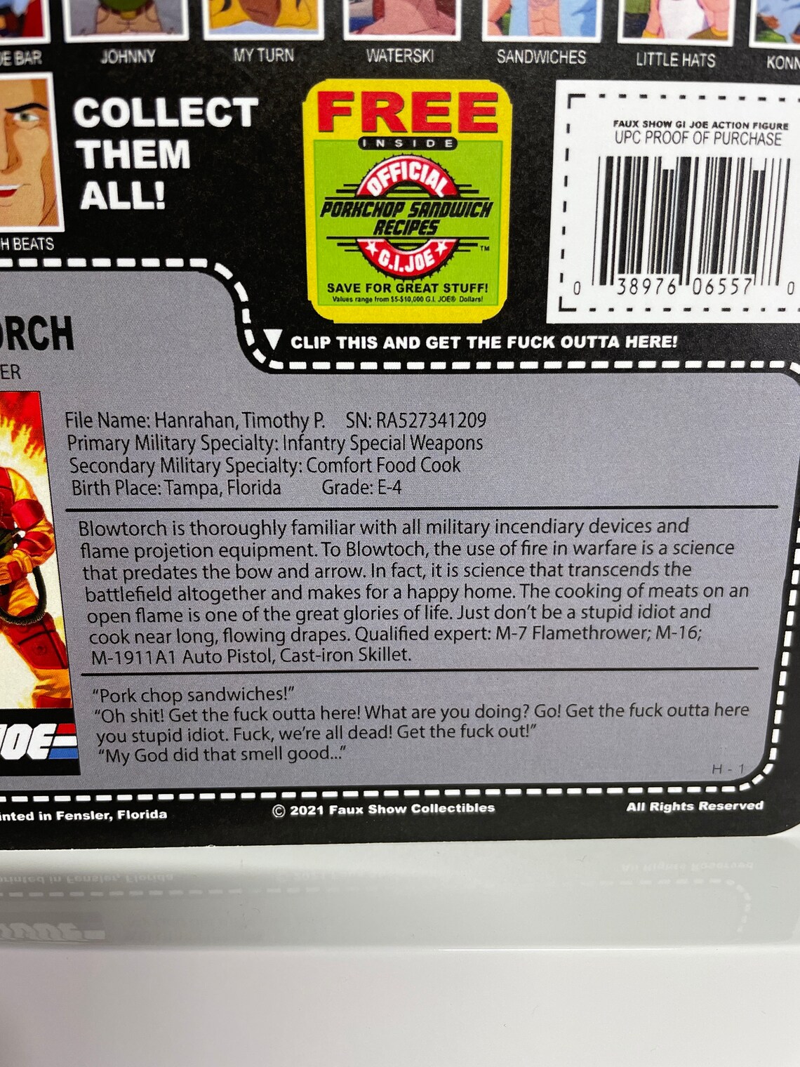 GI Joe Pork Chop Sandwiches PSA Parody Custom Action Figure of Etsy