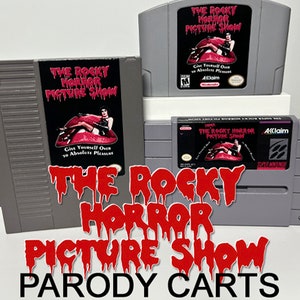 Rocky Horror Picture Show Nintendo Custom Parody Carts - Wybierz NES, SNES lub N64 wykonane z prawdziwych kartridży - Etykiety przednie i tylne - Tim Curry