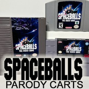 SPACEBALLS 任天堂カスタム パロディ カートリッジ - NES、SNES、または N64 をお選びください。実際のゲーム カートリッジから作られています - 前面と背面のラベル - メル ブルックス ムービー