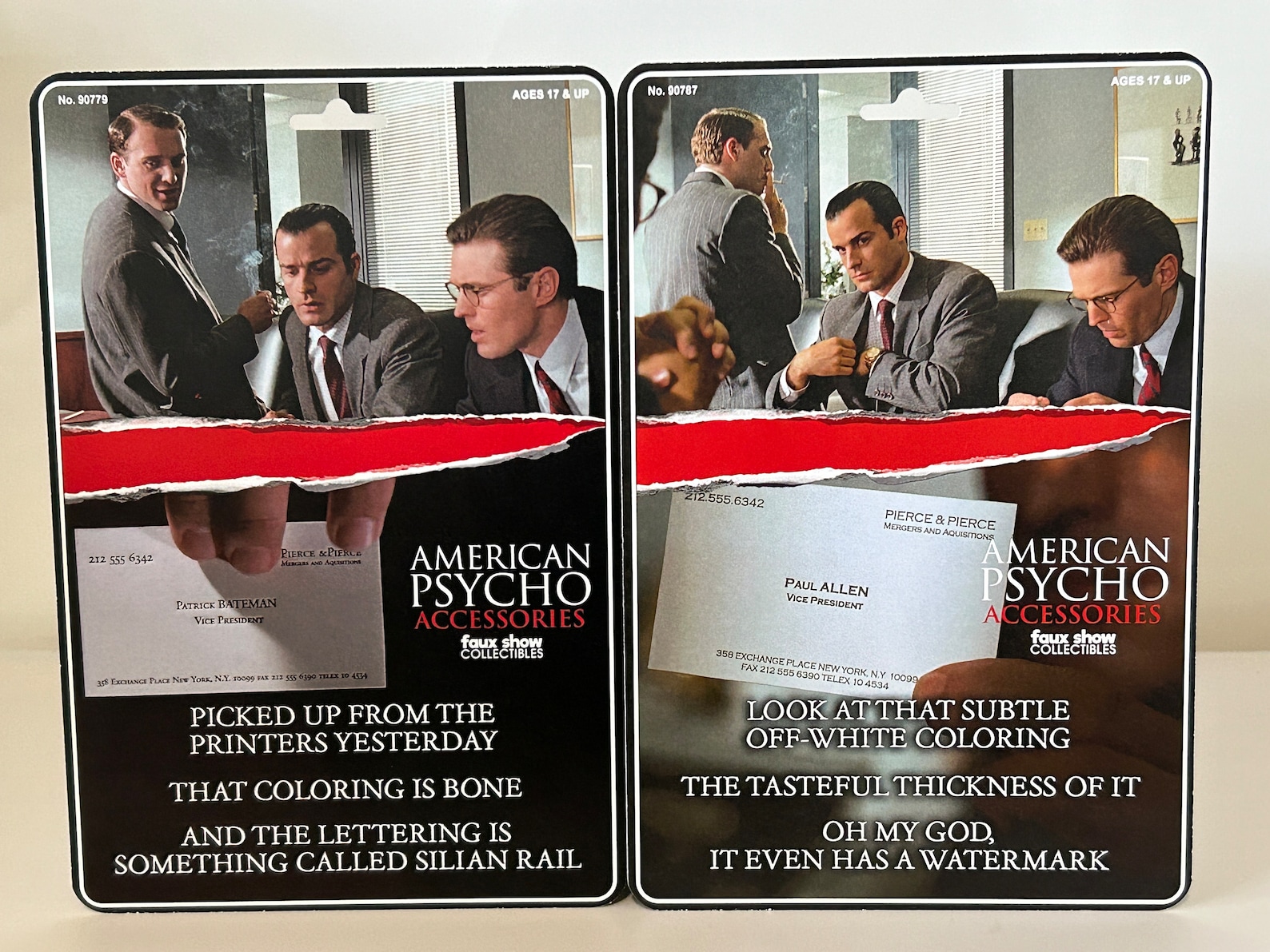 American Psycho Business Cards: Patrick Bateman or Paul Allen ...