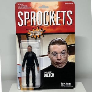 Sprockets SNL Mike Myers Comedy Sketch - Action figure personalizzata del tuo presentatore Dieter Bootleg tedesco per la televisione ad accesso pubblico - Carta bifacciale