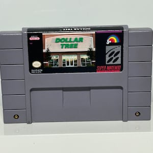 SNES Dollar Tree スーパー ニンテンドー 任天堂 カスタム ビデオ ゲーム カートリッジ - 前面と背面のラベル - 小売割引セール ストア - パロディ アイテム