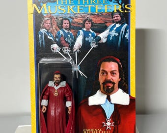 Three Musketeers Tim Curry Custom Action Figure of Cardinal Richelieu - Bootleg 90s Toy Classic Adventure Movie - Two Sided Card