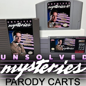 NES Unsolved Mysteries Parody Video Game Cartridge - Robert Stack Custom Label