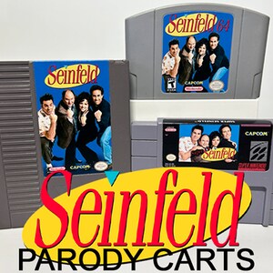 となりのサインフェルド 任天堂カスタム パロディ カートリッジ - NES、SNES、または N64 をお選びください。実際のカートリッジから作られています - 前面/背面ラベル ジェリー ジョージ エレイン クレイマー