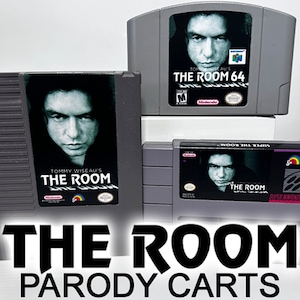 The Room Nintendo Custom Parody Carts - Wybierz NES, SNES lub N64. Wykonane z prawdziwych kartridży - Etykiety z przodu/z tyłu Tommy Wiseau Dramat Komedia