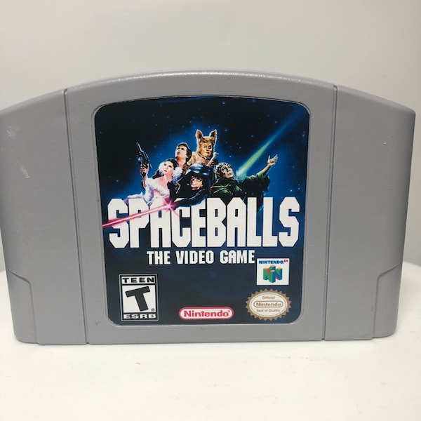 N64 SPACEBALLS Nintendo 64 Custom Video Game Cartridge - Front and Back Labels - Mel Brooks Comedy Movie Parody Item