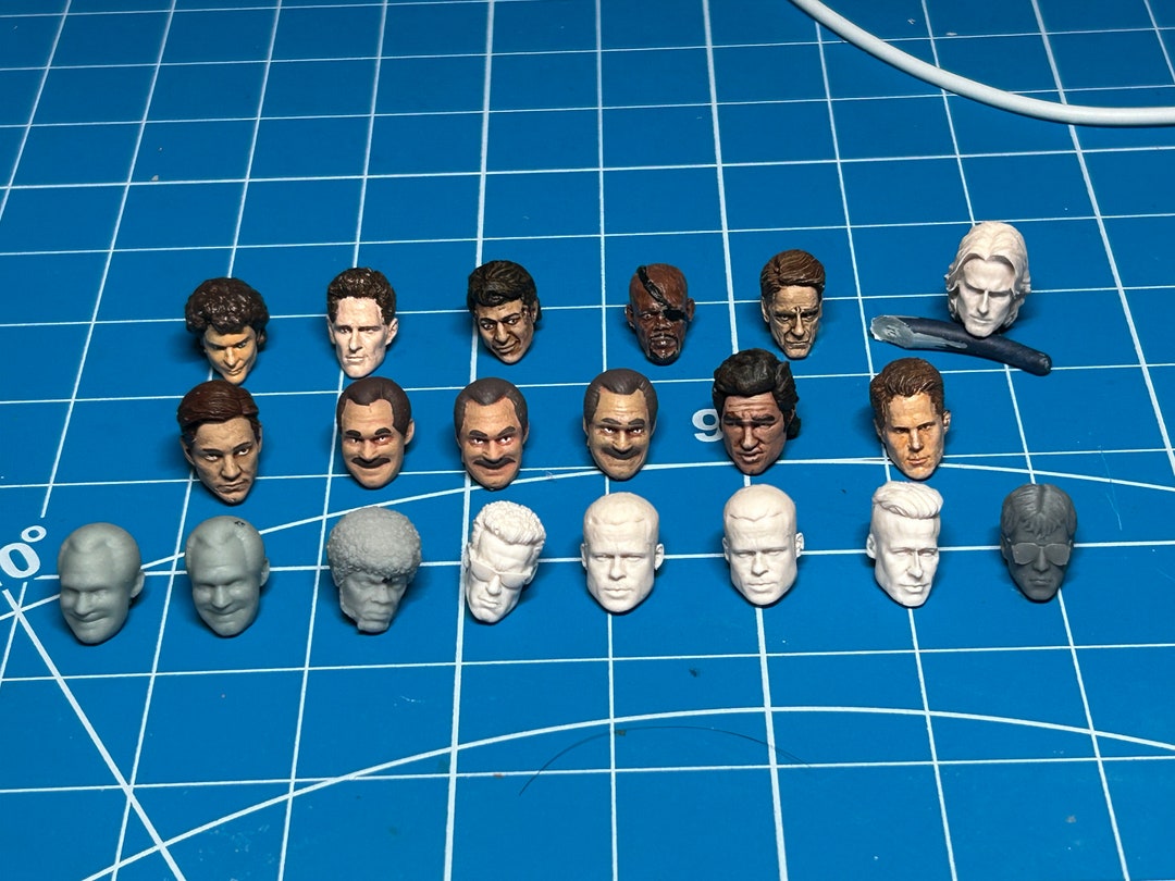 Twenty 1/18 Scale Action Figure Heads for Customizers Fodder, Army