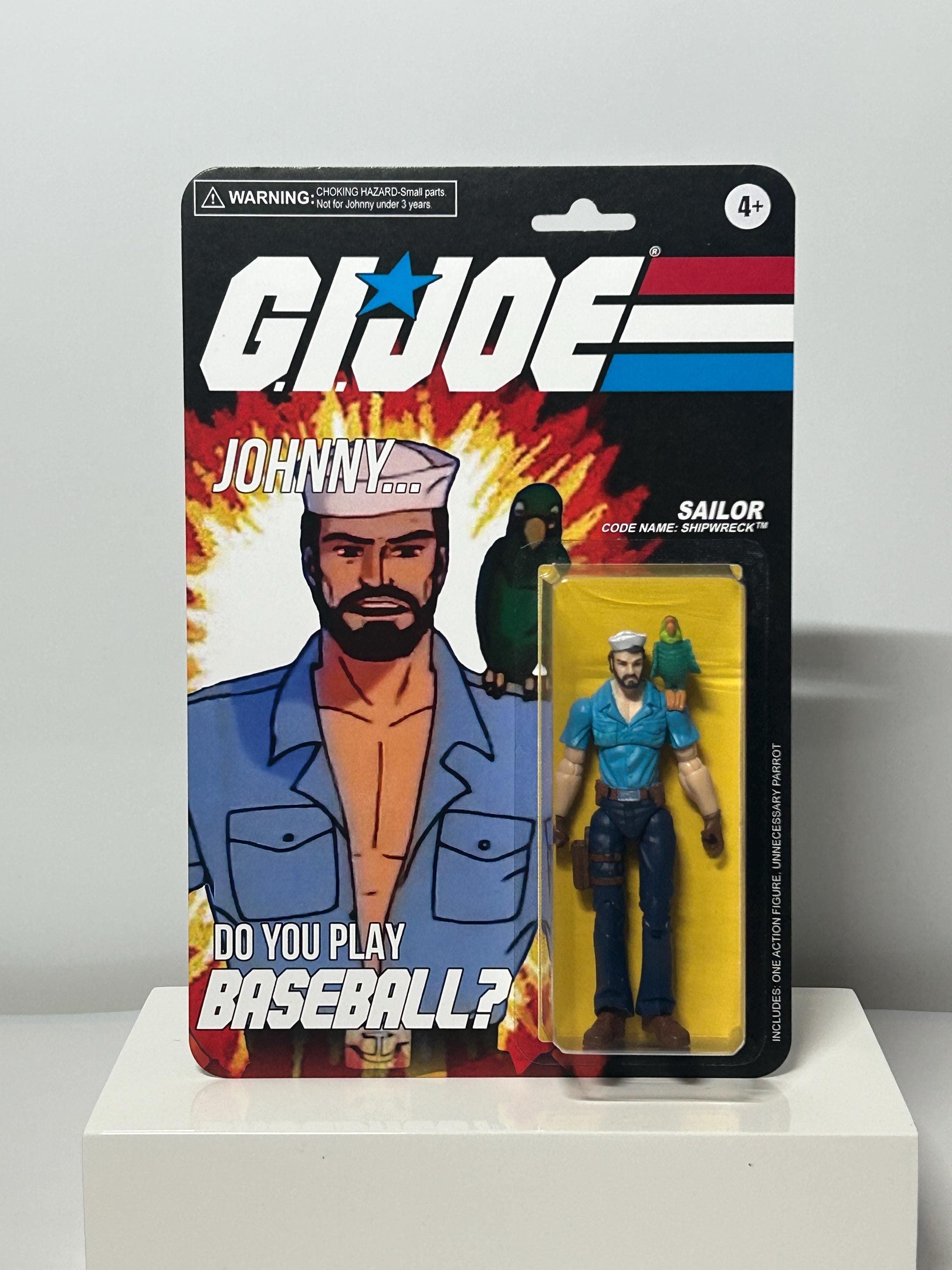 GI Joe PSA Parody Custom Action Figure of Shipwreck - Bootleg Johnny Do You Play Baseball ARAH Cartoon Character - Two Sided Card