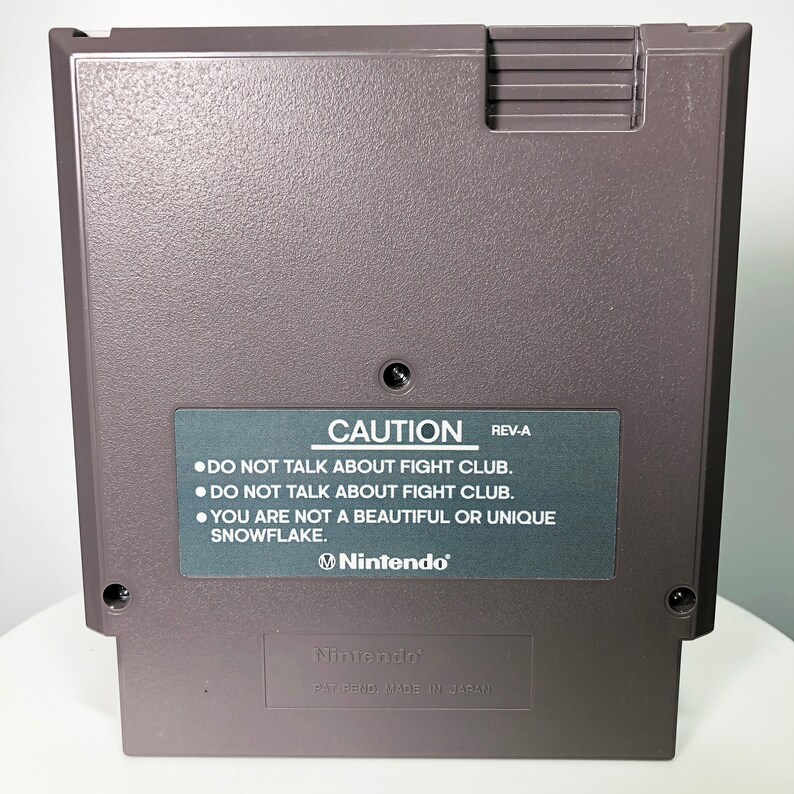 NES Fight Club Nintendo Custom Video Game Cartridge Front Etsy