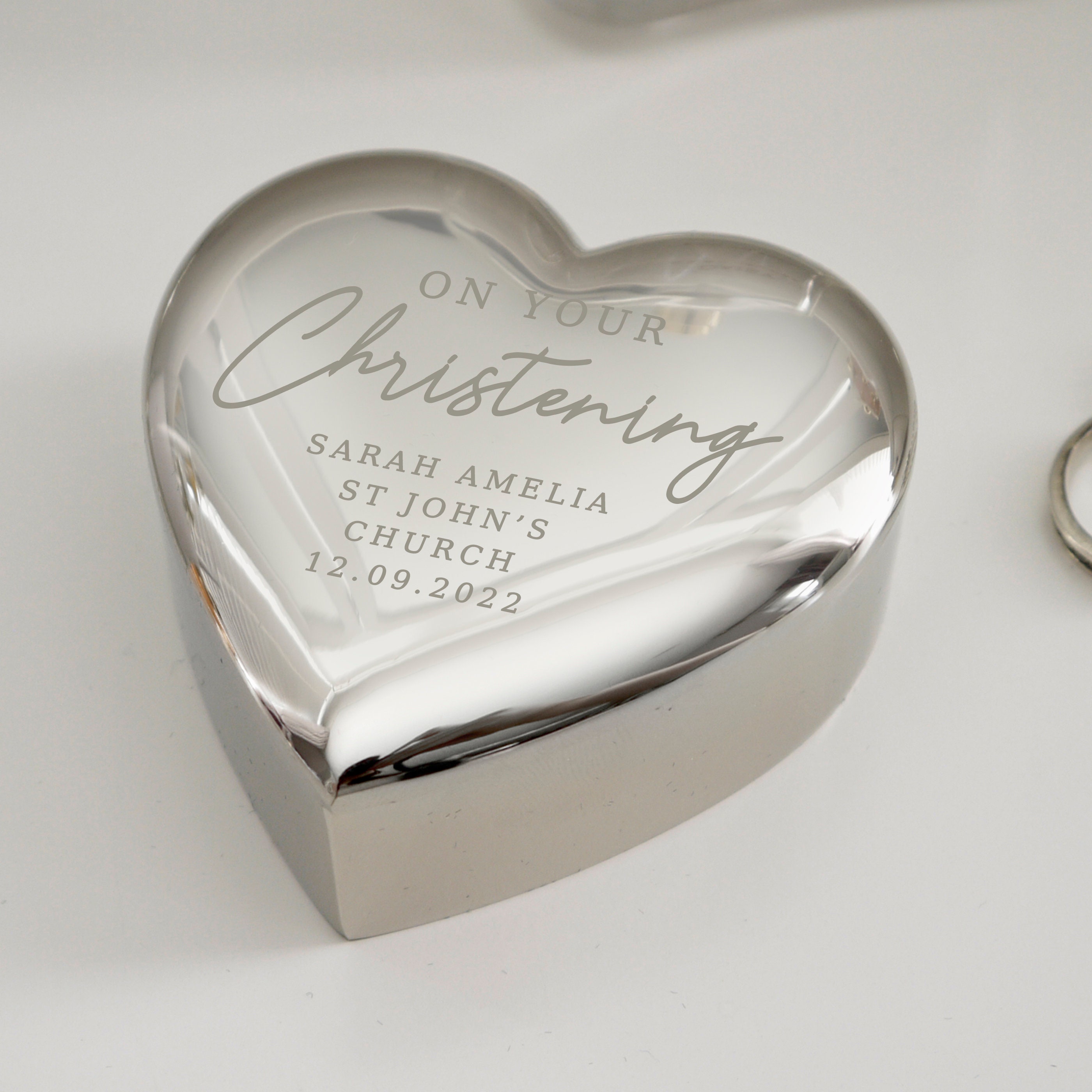 Personalised Christening Heart Trinket Box Christening Gift Etsy UK