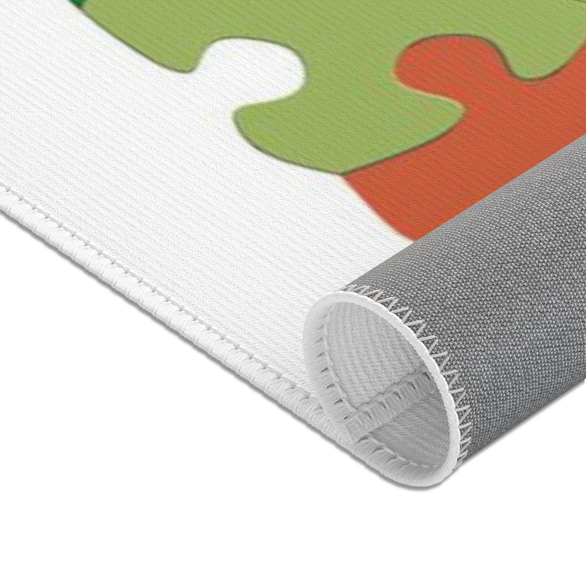 Puzzle Piece Area Rug Nursery Kids Room Autism Etsy