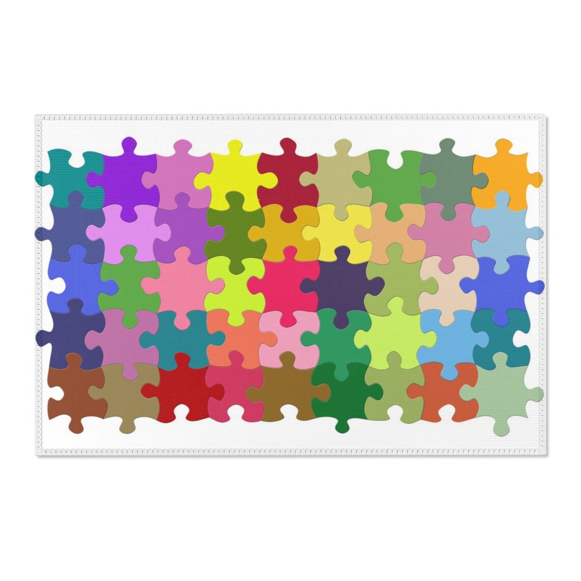 Puzzle Piece Area Rug Nursery Kids Room Autism Etsy