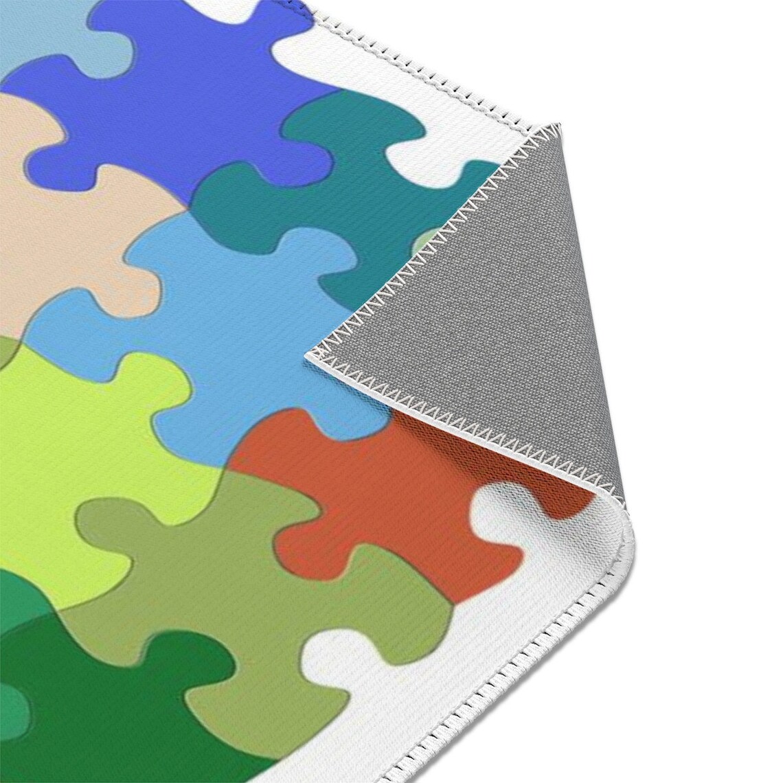 Puzzle Piece Area Rug Nursery Kids Room Autism Etsy