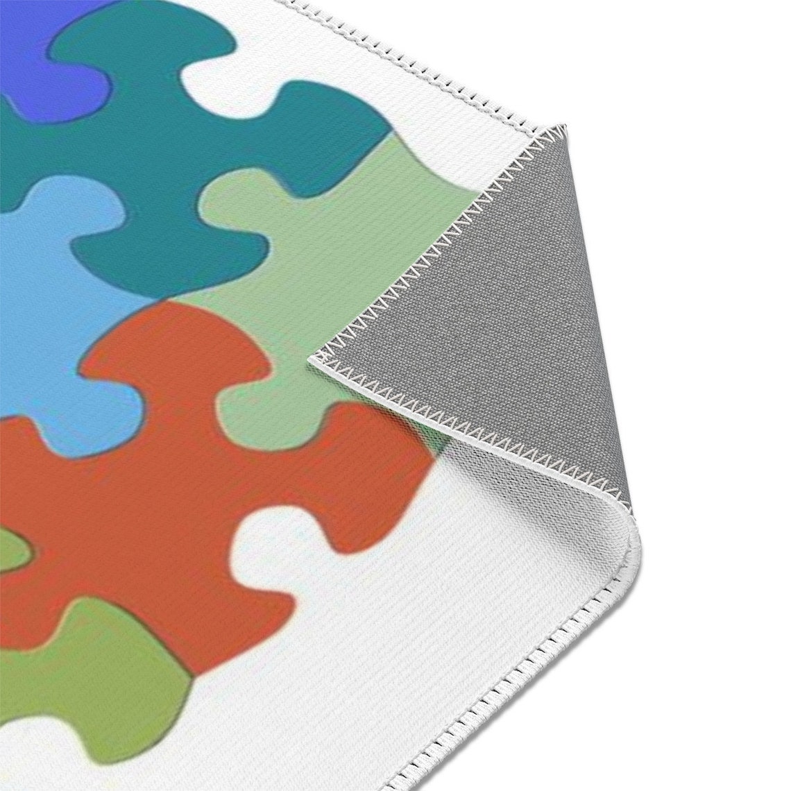 Puzzle Piece Area Rug Nursery Kids Room Autism Etsy