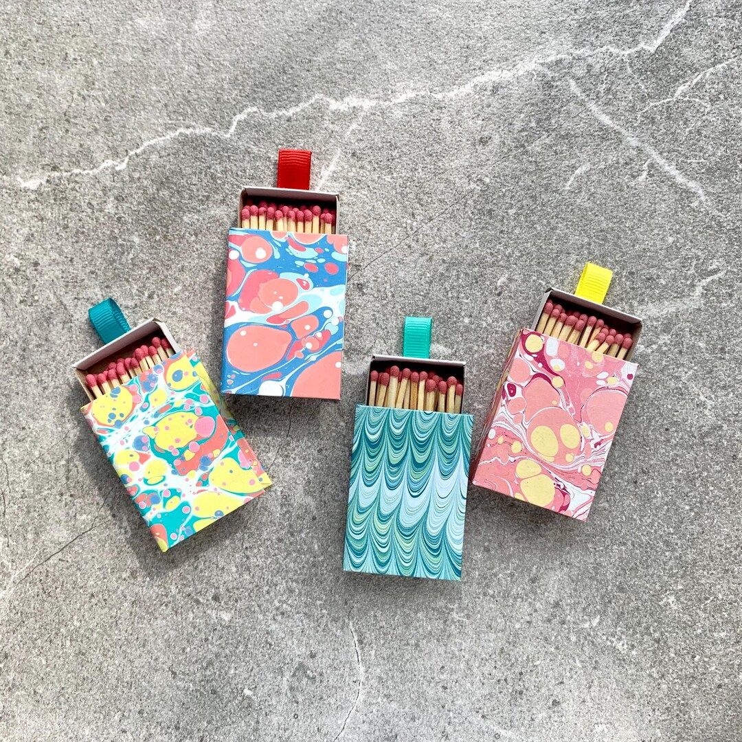 Set of 4 Matchboxes - Small Thank You Gift - Party Favors - Unique Mini ...