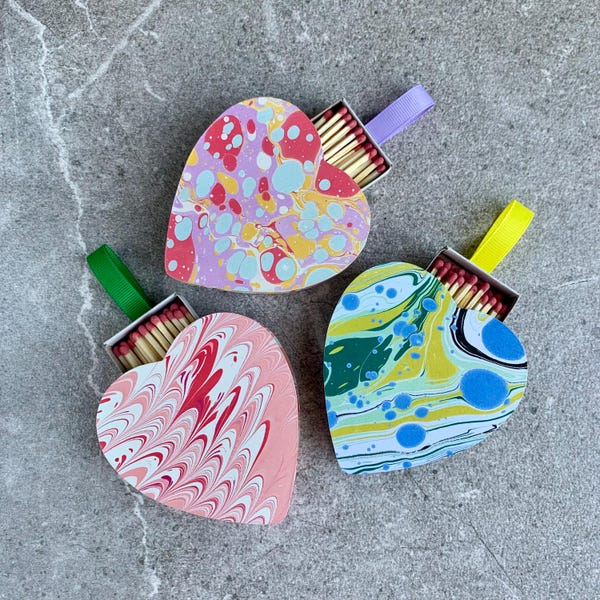 Custom Heart-Shaped Matchbox - Elegant Gift for Weddings, Special Occasions & Home Decor