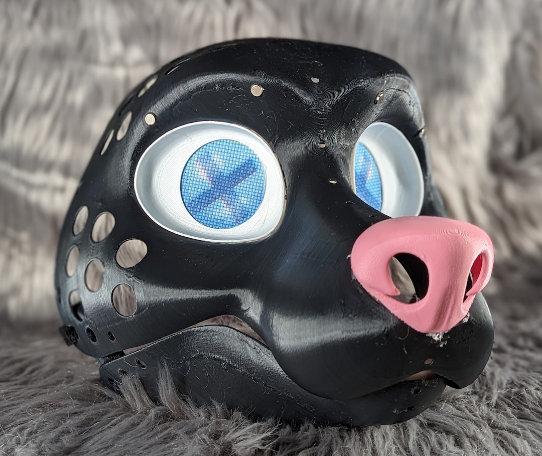 3d Printed Fox Fursuit Head Base With Moveable Jaw, Eyes, Teeth and ...