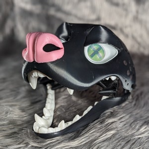 3d Printed Opossum Fursuit Head Base With Moveable Jaw, Eyes, Teeth and ...