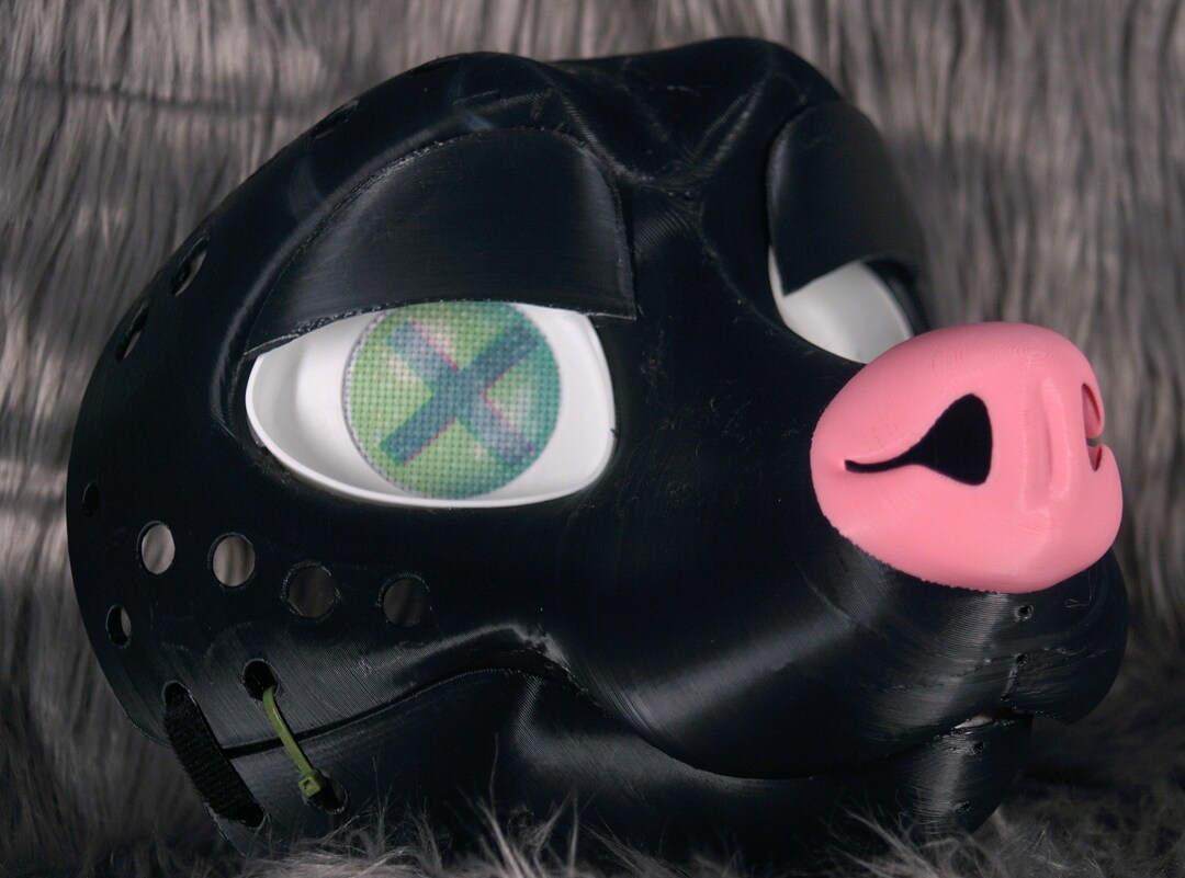 3d Printed Skunk Fursuit Head Base With Moveable Jaw, Eyes, Teeth