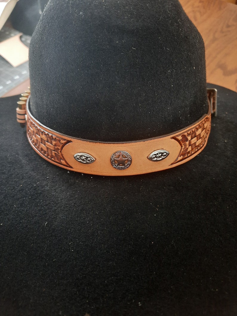 Hand Tooled Leather Hat Bad W/ 6 Rd 22 Lr Shell Loops Etsy