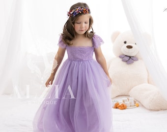 Lavender flower 2025 girl dresses uk