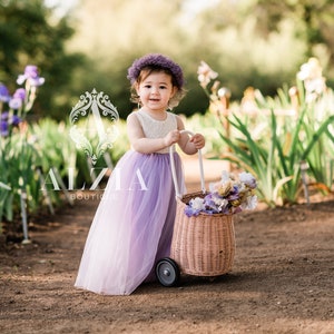 Dusty purple flower girl dresses cheap